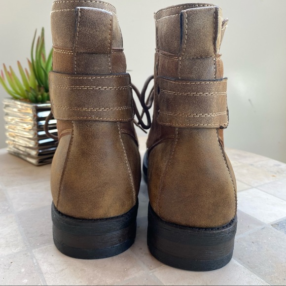 NWOT POLAR FOX BROWN ANKLE COMBAT BOOTS BOOTIES - Picture 5 of 15